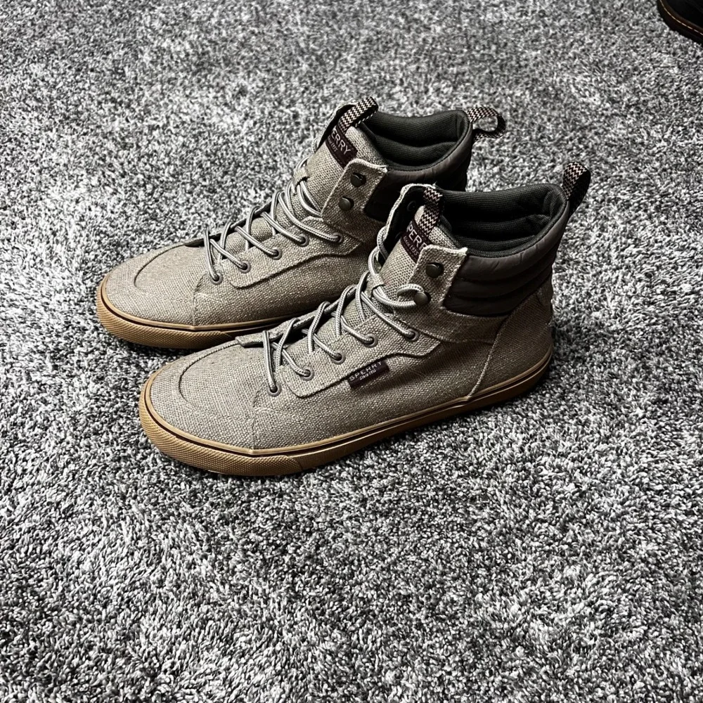 Sperry SeaCycled Striper II Baja High Top Sneakers Men's 11.5 Taupe NEW STS25248